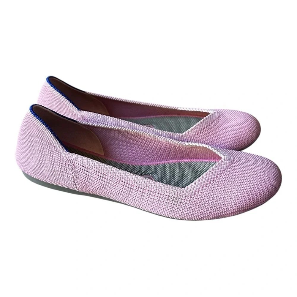 Rothy's The Flat Pink Begonia Ballet Shoes Sustainable Knit Support